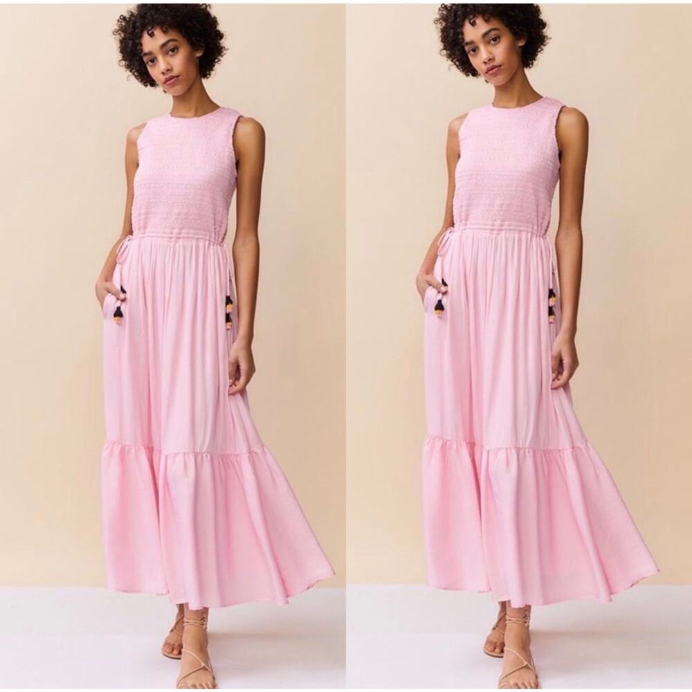 Anthro DOLAN Marisa Smocked-Bodice Midi Dress Sz XS, $248 MSRP - Picture 2 of 5